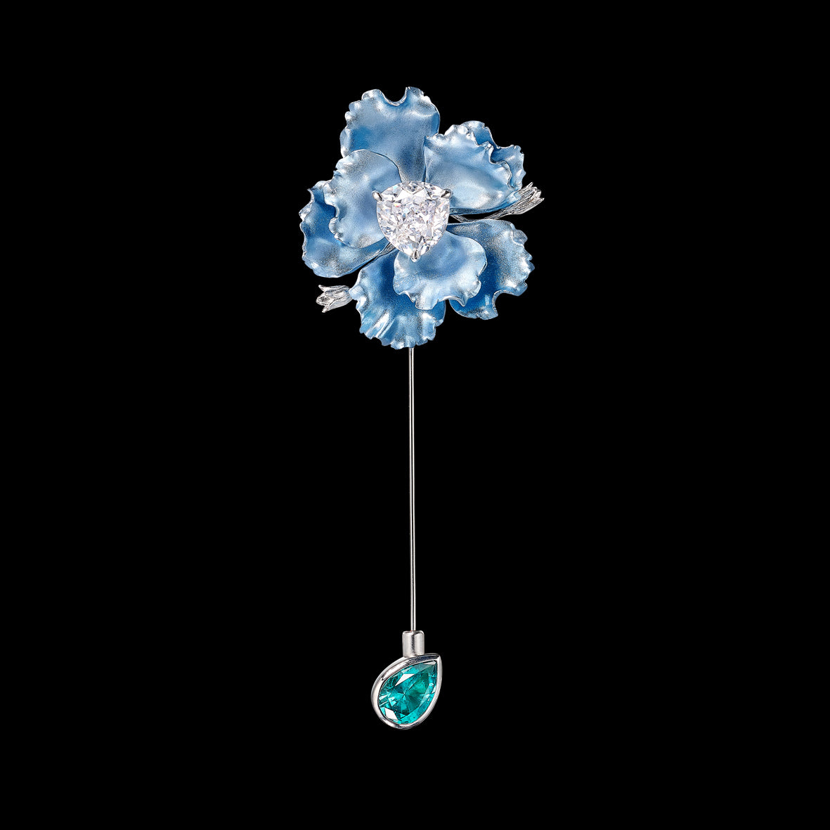Baby Blue Parrot Bloom Pin