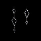 Black Diamond Trinity's Shatter Earrings. Lab-Grown Simulated Diamond