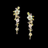 Citrus Primrose Vine Earrings. Lab-Grown Peridot