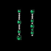 Emerald Dusk & Dawn Morse Code Earrings. Lab-Grown Emerald