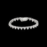 Eternity Heart Bracelet. White Gold. Lab-Grown Simulated Diamond