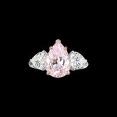 Heart & Pear Rose Ring. Lab-Grown Simulated Diamond