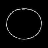 Petite Eternity Heart Necklace. White Gold. Lab-Grown Simulated Diamond