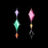 Rainbow Trinity's Shatter Earrings. Lab-Grown Sapphire