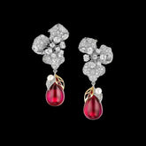 Ruby Blossom Earrings. Lab-Grown Ruby
