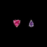Ruby Love & Tears Stud Earrings. Lab-Grown Ruby