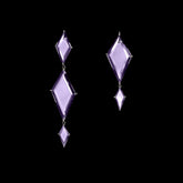 Violet Trinity's Shatter Earrings. Lab-Grown Amethyst