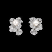 White Blossom Pearl Earrings