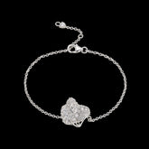 White Petal Bracelet. 03. Lab-Grown Simulated Diamond