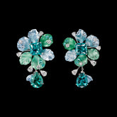 Paraiba Neptuna Earrings. Lab-Grown Paraiba Tourmaline