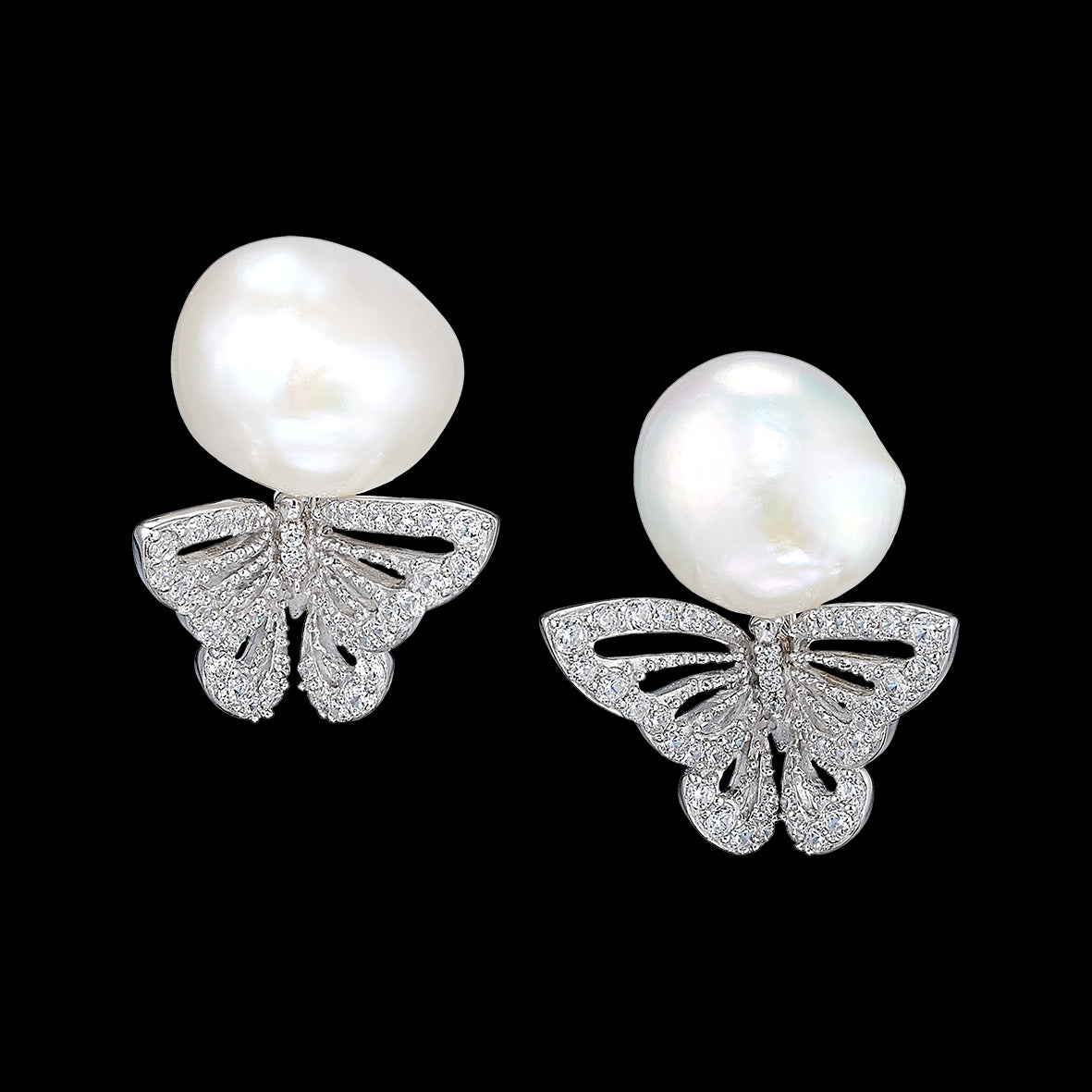 White Butterfly Pearl Earrings – Anabela Chan Joaillerie