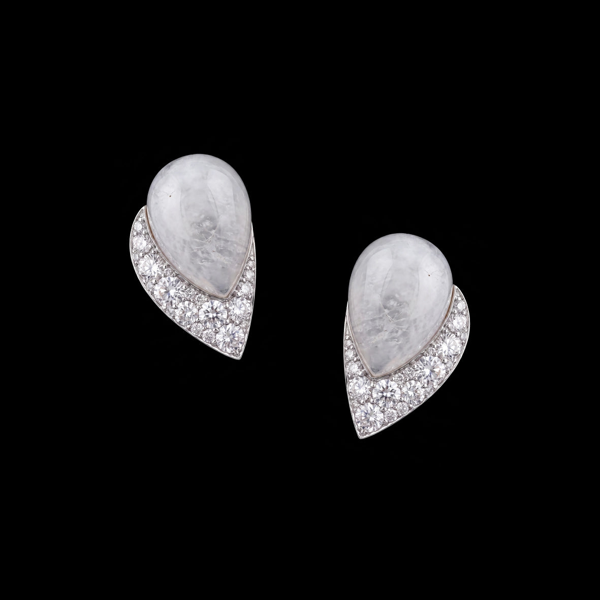 Eclipse Chalcedony Earrings. Lab-Grown Chalcedony