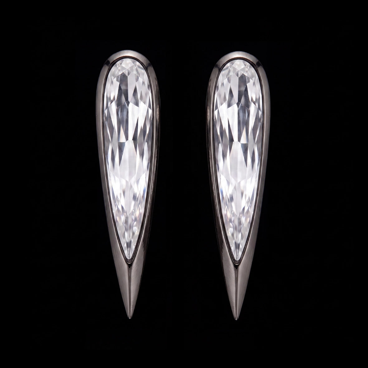 Origami Diamond Glimmer Earrings. Lab-Grown Simulated Diamond