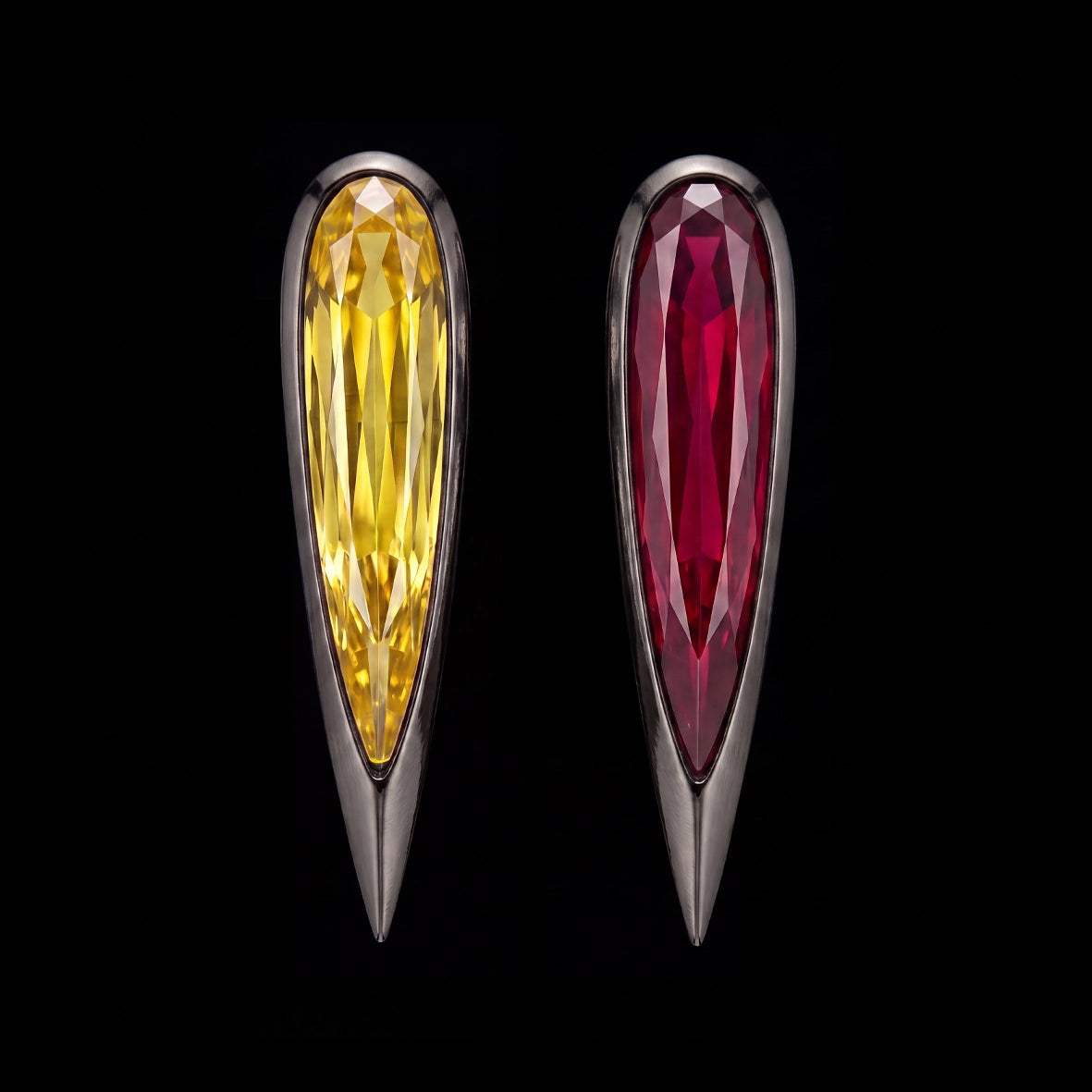 Origami Ruby Glimmer Earrings. Lab-Grown Ruby