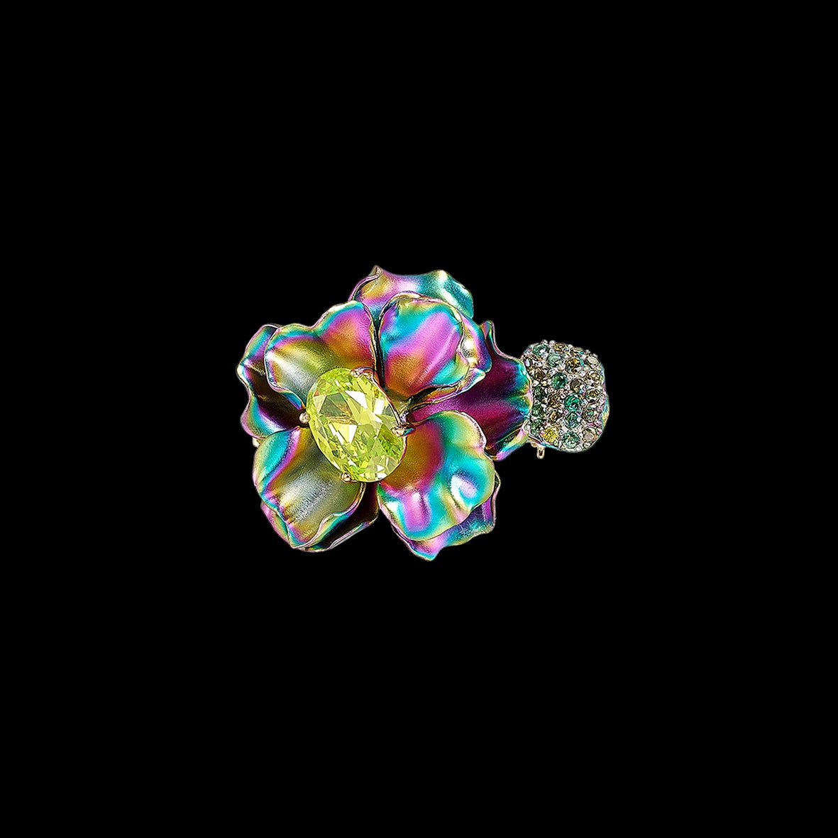 Acid Rainbow Bloom Brooch