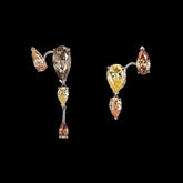 Autumn Floating Ear Huggies. Lab-Grown Simulated Diamond