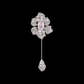 Blush Fleurs D'Elixir Brooch. Lab-Grown Simulated Diamond