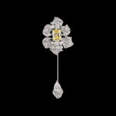 Canary Fleurs D'Elixir Brooch. Lab-Grown Simulated Diamond