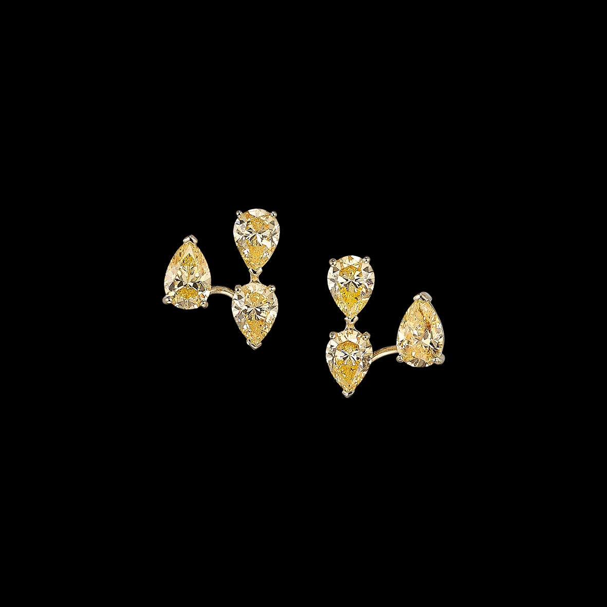 Canary Floating Diamonds Nova Ear Huggies