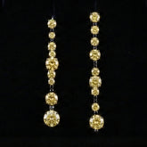 Canary Morse Code Earrings. Lab-Grown Simulated Diamond