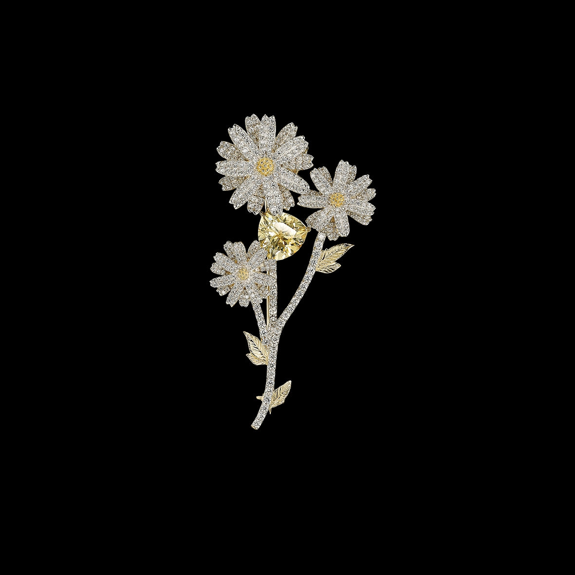 Daisy Diamond Brooch