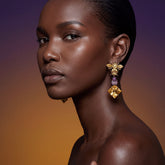 Bumble Citrine Earrings. Lab-Grown Citrine