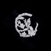 Diamond English Garden Brooch. Lab-Grown Simulated Diamond