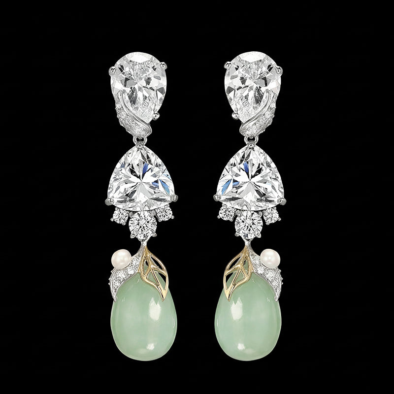 Diamond Jade Berry Earrings