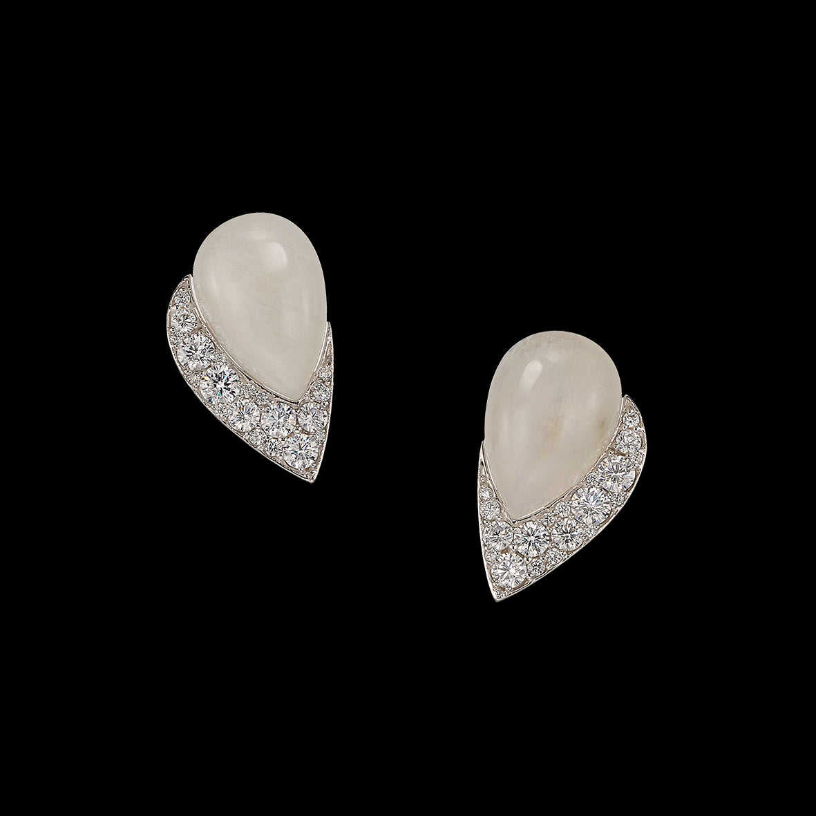 Eclipse Chalcedony Earrings. Lab-Grown Chalcedony