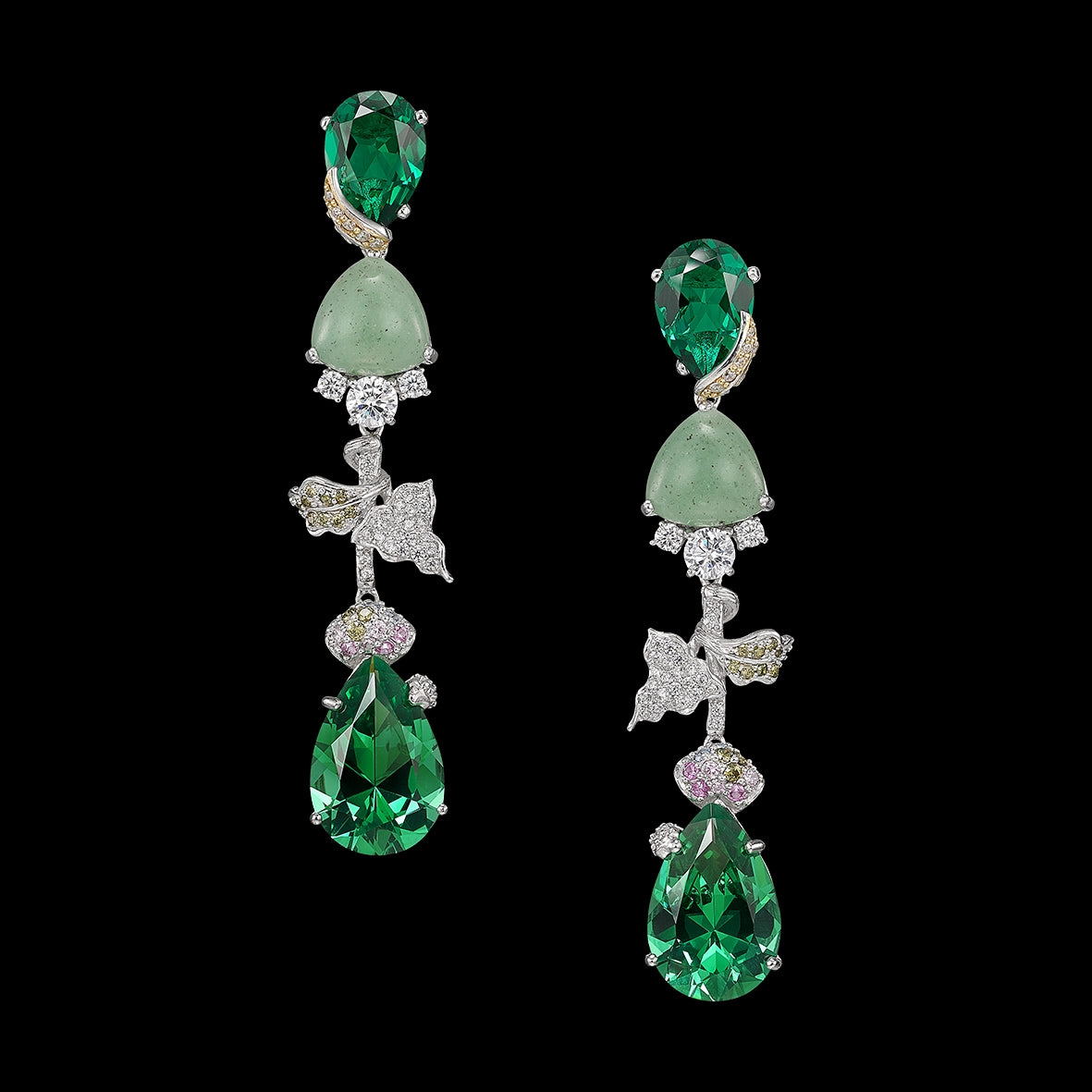Emerald Berry Vine Earrings