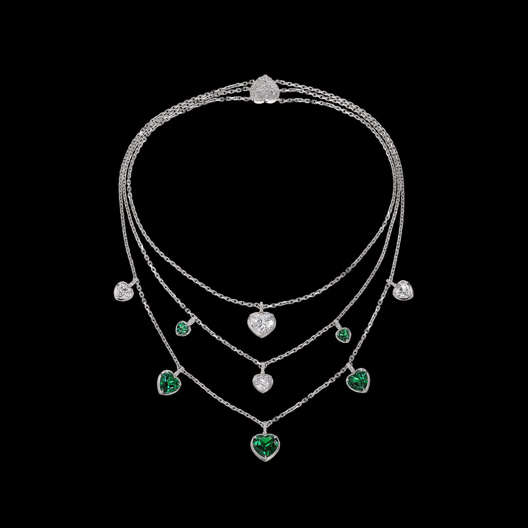 Emerald Hearts Necklace