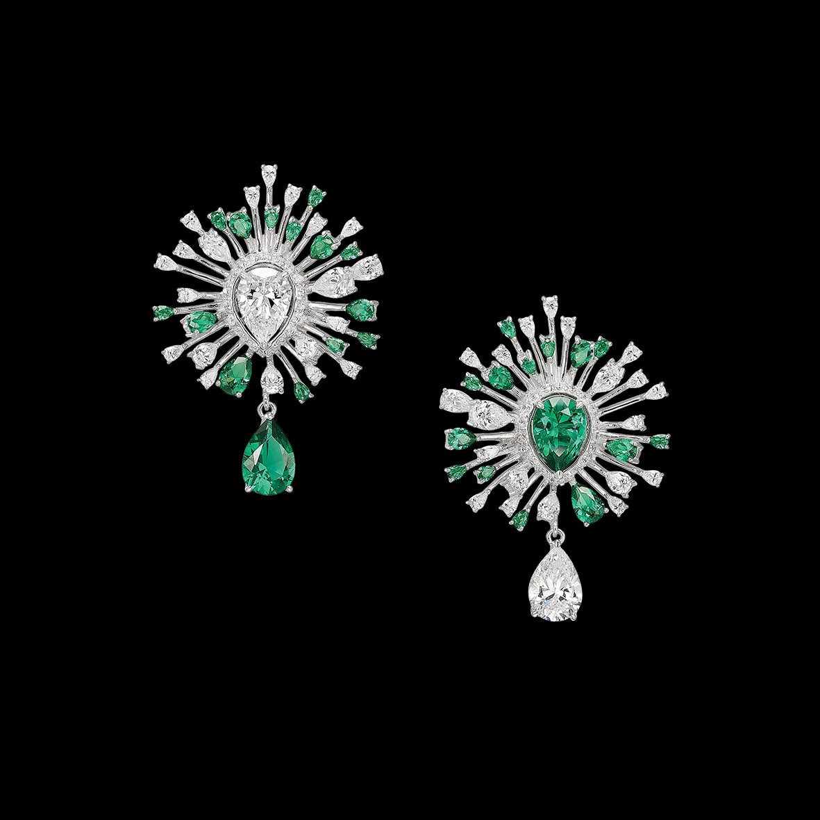 Emerald Mycelia Drop Earrings