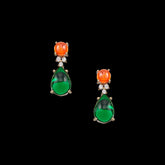 Emerald Orange Sapphire Tutti Frutti Drops. Lab-Grown Sapphire
