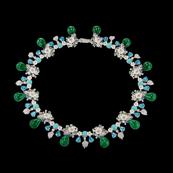 Emerald Turquoise Palm Paradise Necklace