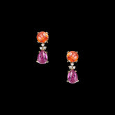 Fuchsia & Orange Sapphire Tutti Frutti Drops. Lab-Grown Sapphire