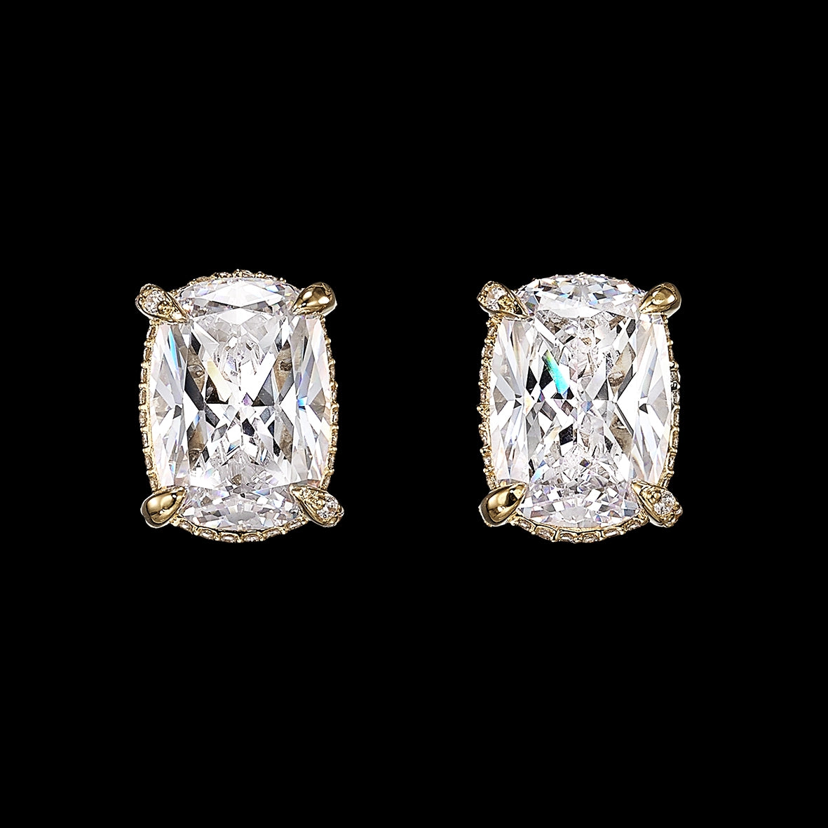 Golden Cushion Wing Studs