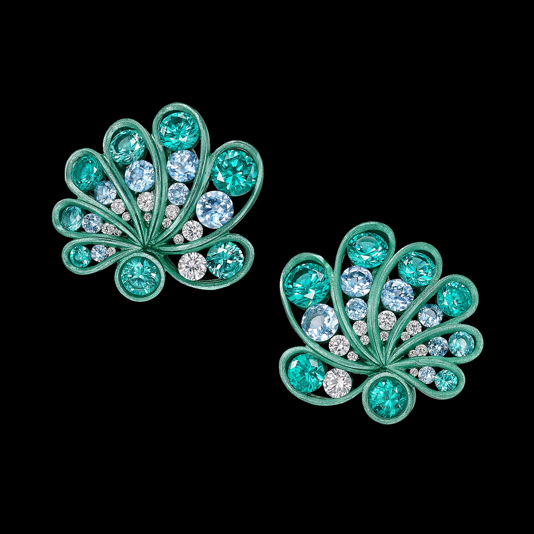Ocean Paraiba Chanterelle Earrings