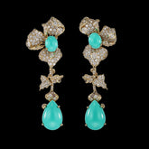 Orchid Turquoise Earrings. Lab-Grown Turquoise