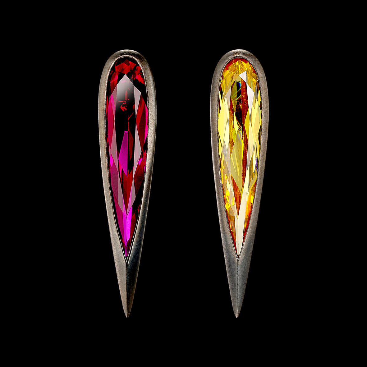 Origami Ruby Glimmer Earrings. Lab-Grown Ruby