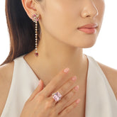 Padparadscha Paradise Drop Earrings. Lab-Grown Sapphire