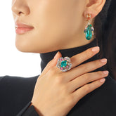 Peacock Paraiba Earrings. Lab-Grown Paraiba Tourmaline