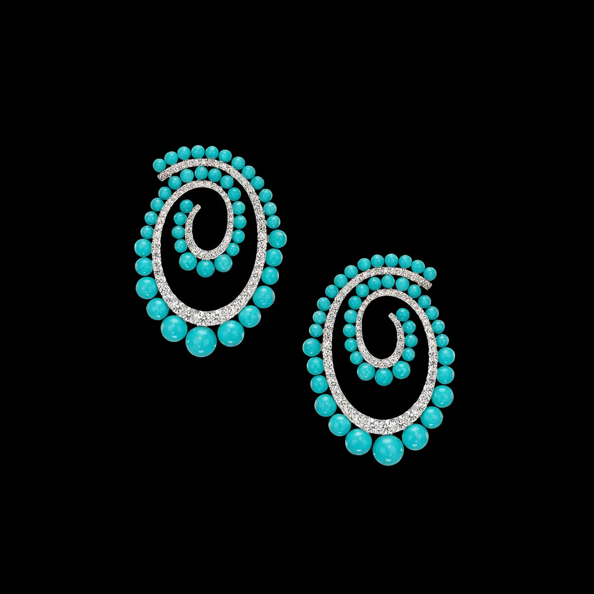 Petite Turquoise Vortex Hoop Earrings