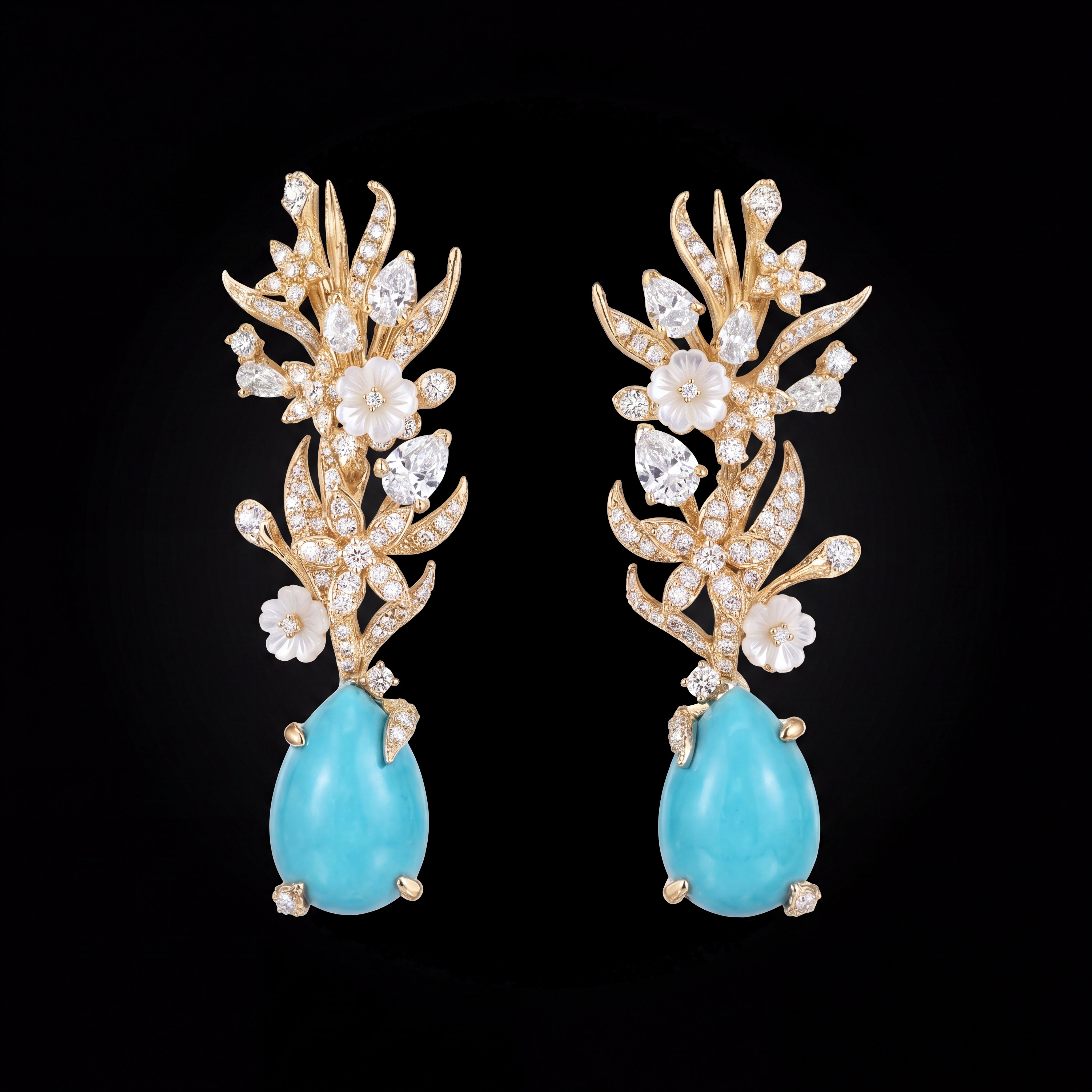 Posie Turquoise Earrings. Lab-Grown Turquoise