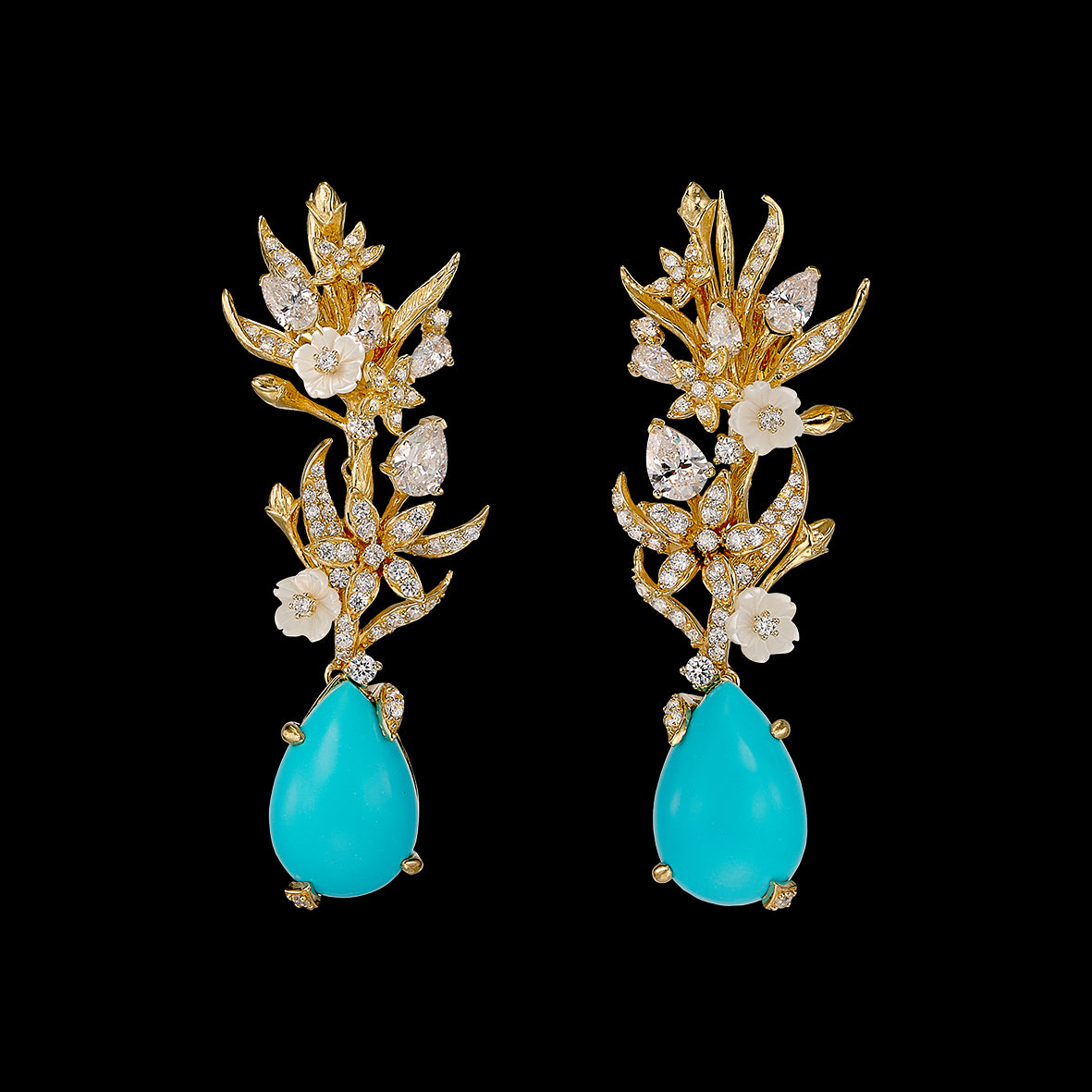 Posie Turquoise Earrings. Lab-Grown Turquoise