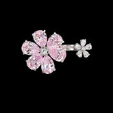Rose Marguerite Daisy Rings. Lab-Grown Simulated Diamond