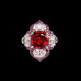 Ruby Lotus Ring. Lab-Grown Ruby