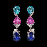 Sapphire Berry Earrings. Lab-Grown Sapphire