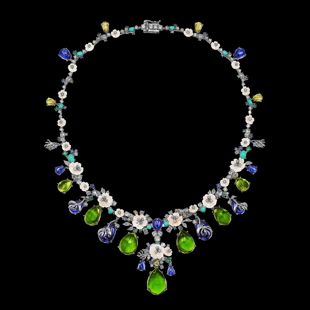 Sapphire Peridot Paradise Necklace