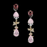 Tourmaline Berry Vine Earrings. Lab-Grown Tourmaline