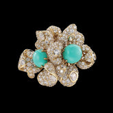 Turquoise Blossom Ring. Lab-Grown Turquoise